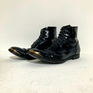 Alexander McQueen Combat Boots w/ metal tipped toe and heel.